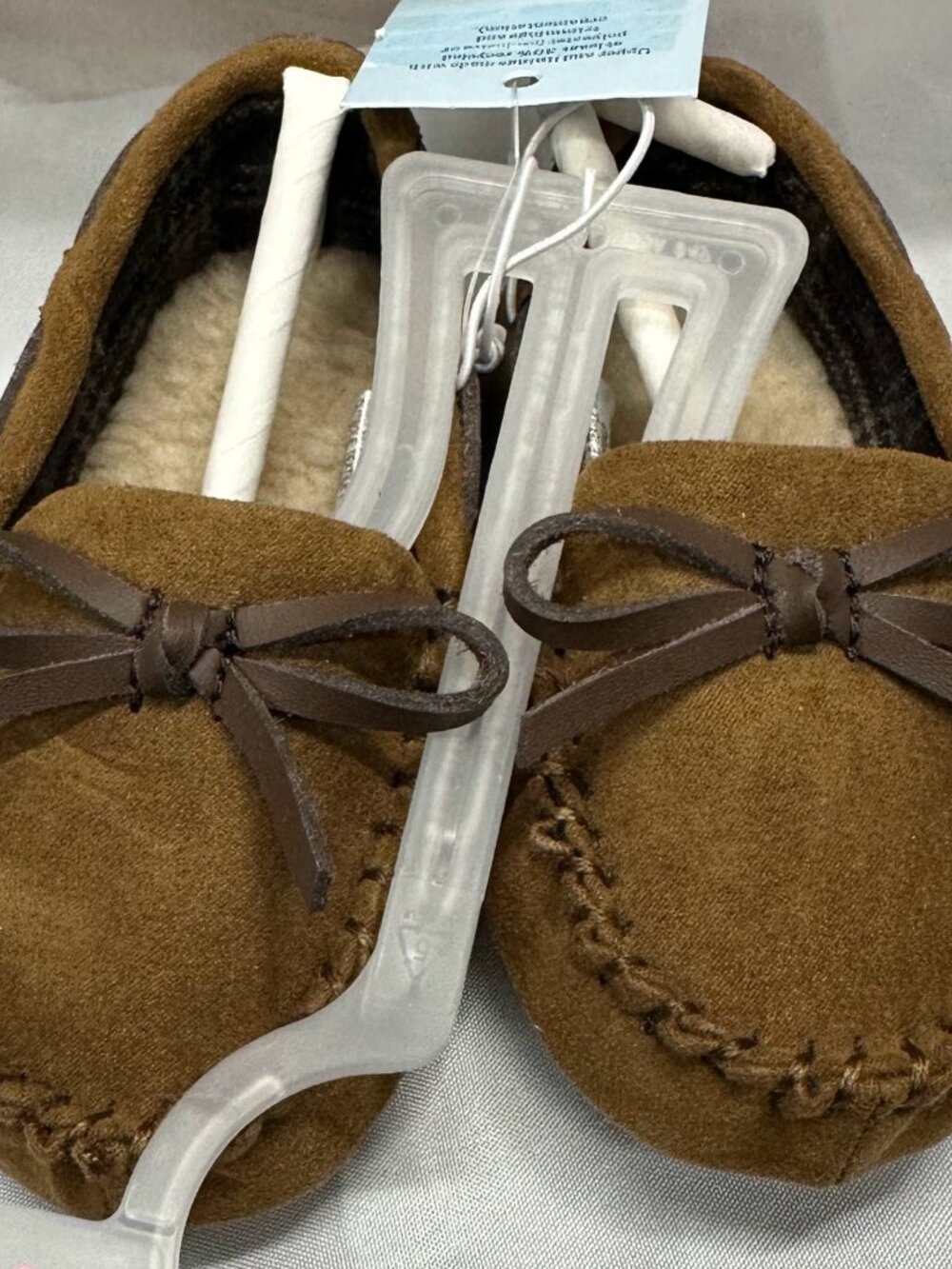 Cat & Jack Toddler Unisex Size 5 Brown Suede Moccasin Slippers NWT